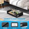 imageFDW Under Bed Storage Containers 2Pack Closet Organizers Foldable Storage Bins with Clear Window Storage Containers for Shoes and Books BlackBlack