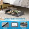 imageFDW Under Bed Storage Containers 2Pack Closet Organizers Foldable Storage Bins with Clear Window Storage Containers for Shoes and Books BlackGrey