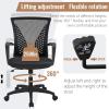 imageHome Office Chair Mid Back PC Swivel Lumbar Support Adjustable Desk Task Computer Ergonomic Comfortable Mesh Chair with Armrest BlackBlack