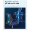 imageHome Office Chair Mid Back PC Swivel Lumbar Support Adjustable Desk Task Computer Ergonomic Comfortable Mesh Chair with Armrest BlackBlue