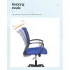 imageHome Office Chair Mid Back PC Swivel Lumbar Support Adjustable Desk Task Computer Ergonomic Comfortable Mesh Chair with Armrest BlackBlue