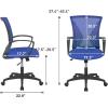 imageHome Office Chair Mid Back PC Swivel Lumbar Support Adjustable Desk Task Computer Ergonomic Comfortable Mesh Chair with Armrest BlackBlue
