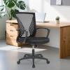 imageHome Office Chair Mid Back PC Swivel Lumbar Support Adjustable Desk Task Computer Ergonomic Comfortable Mesh Chair with Armrest BlackDark Black