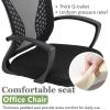 imageHome Office Chair Mid Back PC Swivel Lumbar Support Adjustable Desk Task Computer Ergonomic Comfortable Mesh Chair with Armrest BlackDark Black