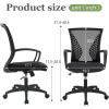 imageHome Office Chair Mid Back PC Swivel Lumbar Support Adjustable Desk Task Computer Ergonomic Comfortable Mesh Chair with Armrest BlackDark Black