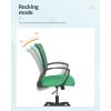 imageHome Office Chair Mid Back PC Swivel Lumbar Support Adjustable Desk Task Computer Ergonomic Comfortable Mesh Chair with Armrest BlackGreen