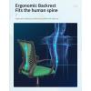 imageHome Office Chair Mid Back PC Swivel Lumbar Support Adjustable Desk Task Computer Ergonomic Comfortable Mesh Chair with Armrest BlackGreen