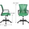 imageHome Office Chair Mid Back PC Swivel Lumbar Support Adjustable Desk Task Computer Ergonomic Comfortable Mesh Chair with Armrest BlackGreen
