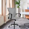 imageHome Office Chair Mid Back PC Swivel Lumbar Support Adjustable Desk Task Computer Ergonomic Comfortable Mesh Chair with Armrest BlackGrey