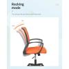 imageHome Office Chair Mid Back PC Swivel Lumbar Support Adjustable Desk Task Computer Ergonomic Comfortable Mesh Chair with Armrest BlackOrange