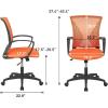 imageHome Office Chair Mid Back PC Swivel Lumbar Support Adjustable Desk Task Computer Ergonomic Comfortable Mesh Chair with Armrest BlackOrange