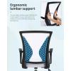 imageHome Office Chair Mid Back PC Swivel Lumbar Support Adjustable Desk Task Computer Ergonomic Comfortable Mesh Chair with Armrest BlackWhite