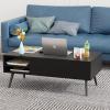 imageModern Lift Top Coffee Table Wooden Small Coffee Table Easy Setup Coffee Table with Storage Shelf Hidden Compartment for Living Room Home Office BrownBlack