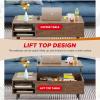 imageModern Lift Top Coffee Table Wooden Small Coffee Table Easy Setup Coffee Table with Storage Shelf Hidden Compartment for Living Room Home Office BrownBrown