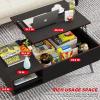 imageModern Lift Top Coffee Table Wooden Small Coffee Table Easy Setup Coffee Table with Storage Shelf Hidden Compartment for Living Room Home Office BrownBlack