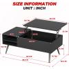 imageModern Lift Top Coffee Table Wooden Small Coffee Table Easy Setup Coffee Table with Storage Shelf Hidden Compartment for Living Room Home Office BrownBlack