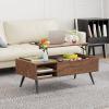 imageModern Lift Top Coffee Table Wooden Small Coffee Table Easy Setup Coffee Table with Storage Shelf Hidden Compartment for Living Room Home Office BrownBrown