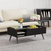 imageModern Lift Top Coffee Table Wooden Small Coffee Table Easy Setup Coffee Table with Storage Shelf Hidden Compartment for Living Room Home Office BrownBlack