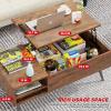 imageModern Lift Top Coffee Table Wooden Small Coffee Table Easy Setup Coffee Table with Storage Shelf Hidden Compartment for Living Room Home Office BrownBrown