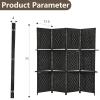 imageRoom Divider 6 Panel Room Screen Divider Wooden Screen Folding Portable partition Screen Wood with Removable Storage Shelves ColourBlackBlack