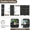 imageRoom Divider 6 Panel Room Screen Divider Wooden Screen Folding Portable partition Screen Wood with Removable Storage Shelves ColourBlackBlack