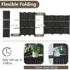 imageRoom Divider 6 Panel Room Screen Divider Wooden Screen Folding Portable partition Screen Wood with Removable Storage Shelves ColourBlackBlack