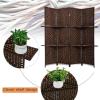 imageRoom Divider 6 Panel Room Screen Divider Wooden Screen Folding Portable partition Screen Wood with Removable Storage Shelves ColourBlackBrown