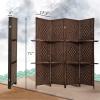 imageRoom Divider 6 Panel Room Screen Divider Wooden Screen Folding Portable partition Screen Wood with Removable Storage Shelves ColourBlackBrown