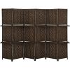 imageRoom Divider 6 Panel Room Screen Divider Wooden Screen Folding Portable partition Screen Wood with Removable Storage Shelves ColourBlackBrown