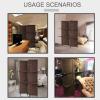 imageRoom Divider 6 Panel Room Screen Divider Wooden Screen Folding Portable partition Screen Wood with Removable Storage Shelves ColourBlackBrown