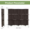 imageRoom Divider 6 Panel Room Screen Divider Wooden Screen Folding Portable partition Screen Wood with Removable Storage Shelves ColourBlackDark Brown