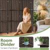 imageRoom Divider 6 Panel Room Screen Divider Wooden Screen Folding Portable partition Screen Wood with Removable Storage Shelves ColourBlackDark Brown