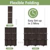 imageRoom Divider 6 Panel Room Screen Divider Wooden Screen Folding Portable partition Screen Wood with Removable Storage Shelves ColourBlackDark Brown