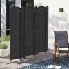 imageRoom Divider 6 Panel Screen 56 Ft Tall Partition Room Dividers Beige Privacy Screens Folding Room Separation Free Standing Waterproof Wood Frame Wall DividerBlack