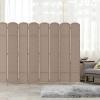 imageRoom Divider 6 Panel Screen 56 Ft Tall Partition Room Dividers Beige Privacy Screens Folding Room Separation Free Standing Waterproof Wood Frame Wall DividerBeige