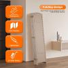 imageRoom Divider 6 Panel Screen 56 Ft Tall Partition Room Dividers Beige Privacy Screens Folding Room Separation Free Standing Waterproof Wood Frame Wall DividerBeige