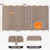 imageRoom Divider 8 Panel Screen 56 Ft Tall Partition Room Dividers Black Privacy Screens Folding Room Separation Free Standing Waterproof Wood Frame Wall DividerBeige