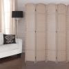 imageRoom Divider 8 Panel Screen 56 Ft Tall Partition Room Dividers Black Privacy Screens Folding Room Separation Free Standing Waterproof Wood Frame Wall DividerBeige
