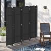 imageRoom Divider 8 Panel Screen 56 Ft Tall Partition Room Dividers Black Privacy Screens Folding Room Separation Free Standing Waterproof Wood Frame Wall DividerBlack