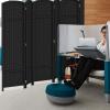 imageRoom Divider 8 Panel Screen 56 Ft Tall Partition Room Dividers Black Privacy Screens Folding Room Separation Free Standing Waterproof Wood Frame Wall DividerBlack