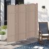 imageRoom Divider 8 Panel Screen 56 Ft Tall Partition Room Dividers Black Privacy Screens Folding Room Separation Free Standing Waterproof Wood Frame Wall DividerBeige