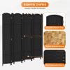 imageRoom Divider 8 Panel Screen 56 Ft Tall Partition Room Dividers Black Privacy Screens Folding Room Separation Free Standing Waterproof Wood Frame Wall DividerBlack