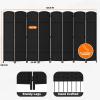 imageRoom Divider 8 Panel Screen 56 Ft Tall Partition Room Dividers Black Privacy Screens Folding Room Separation Free Standing Waterproof Wood Frame Wall DividerBlack