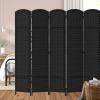 imageRoom Divider 8 Panel Screen 56 Ft Tall Partition Room Dividers Black Privacy Screens Folding Room Separation Free Standing Waterproof Wood Frame Wall DividerBlack