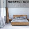 imageRoom Divider Partition 4 Panel Privacy Screen Folding Screen Wood Frame Screen for Home Office BedroomBrown