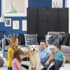 imageRoom Divider Wood Screen 6 Panel Folding Portable Partition Screens Wooden Mesh Woven Design Room Screen Divider for Home Office BlackBlack