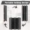 imageRoom Divider Wood Screen 6 Panel Folding Portable Partition Screens Wooden Mesh Woven Design Room Screen Divider for Home Office BlackBlack
