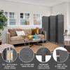 imageRoom Divider Wood Screen 6 Panel Folding Portable Partition Screens Wooden Mesh Woven Design Room Screen Divider for Home Office BlackBlack