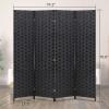 imageRoom Divider Wood Screen 6 Panel Folding Portable Partition Screens Wooden Mesh Woven Design Room Screen Divider for Home Office BlackBlack
