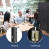 imageRoom Divider Wood Screen 6 Panel Folding Portable Partition Screens Wooden Mesh Woven Design Room Screen Divider for Home Office BlackBlack